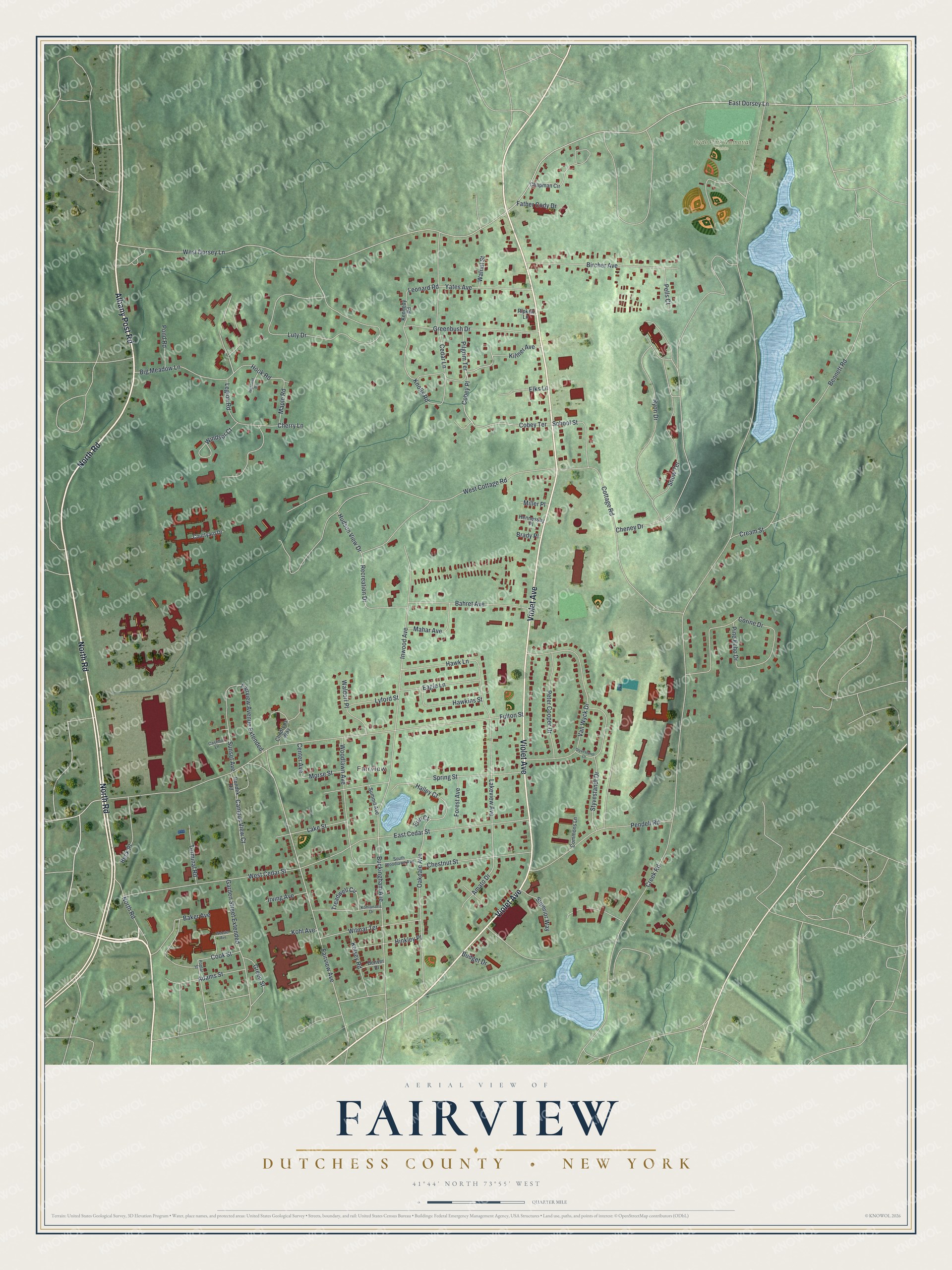 Watermarked full-map preview of Fairview, New York