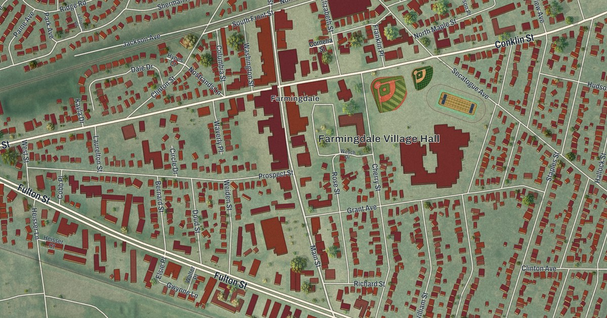 Map of Farmingdale, New York