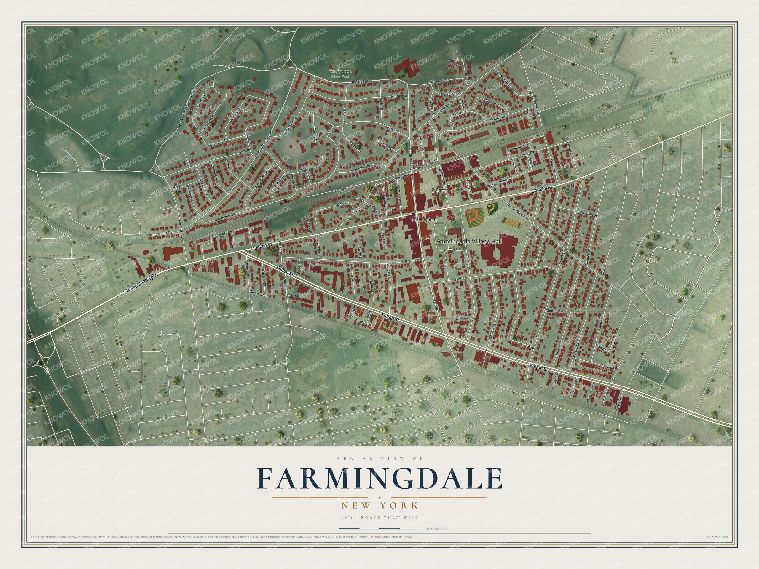 Watermarked full-map preview of Farmingdale, New York