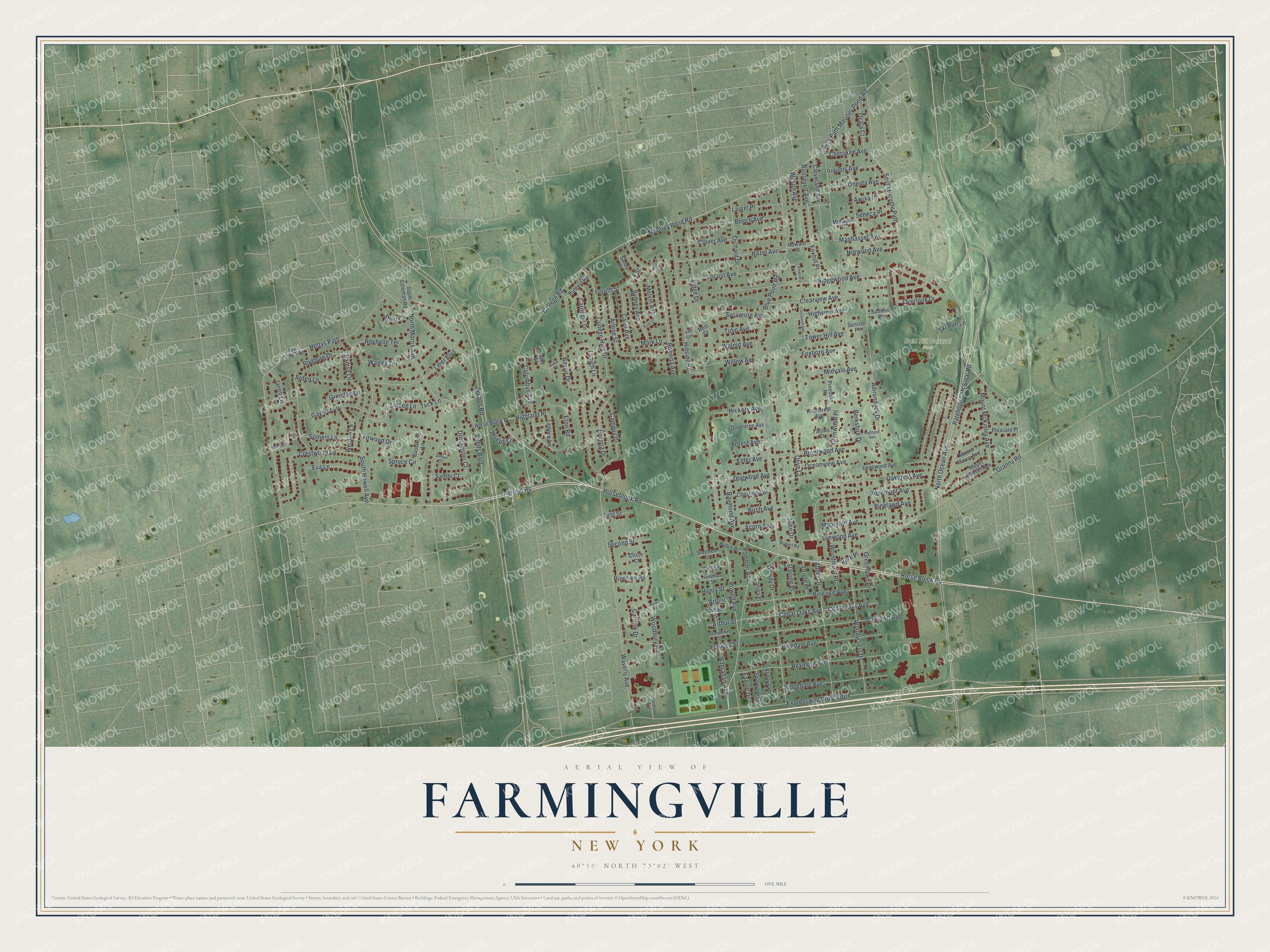 Watermarked full-map preview of Farmingville, New York