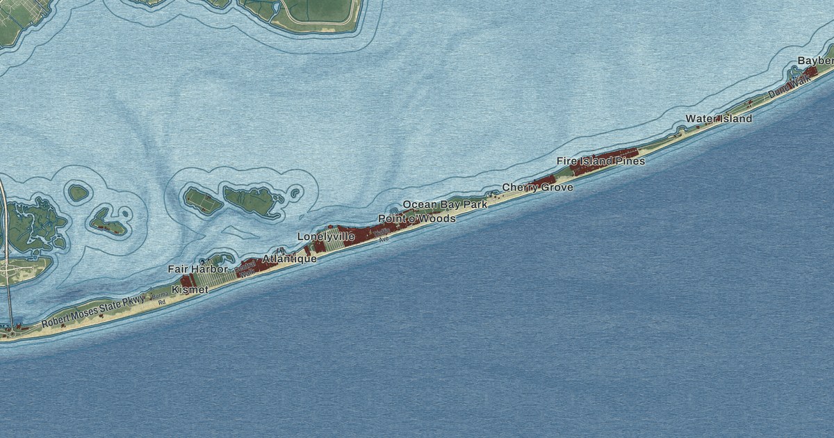 Map of Fire Island, New York