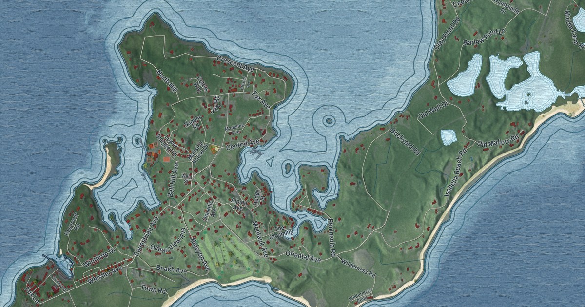 Map of Fishers Island, New York