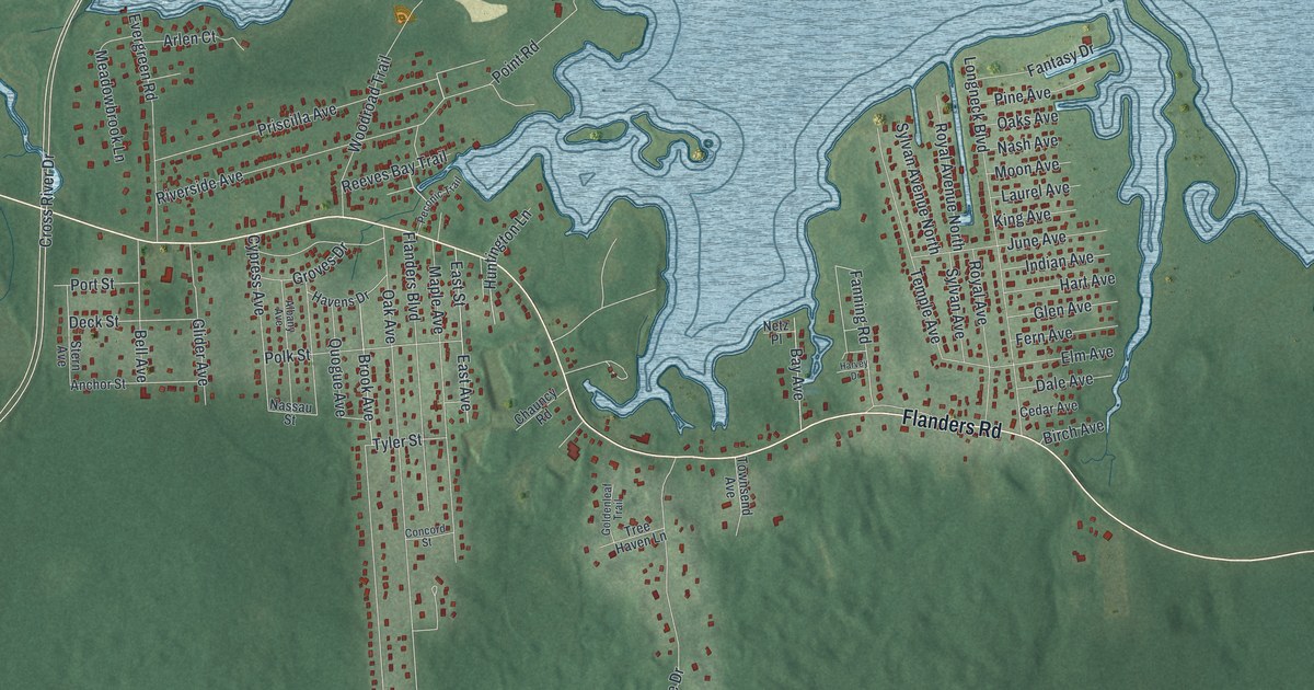 Map of Flanders, New York