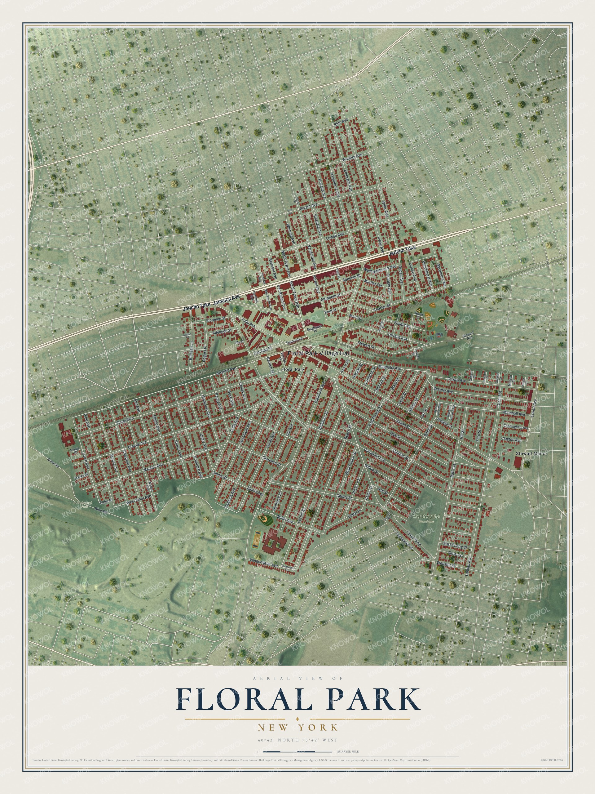 Watermarked full-map preview of Floral Park, New York