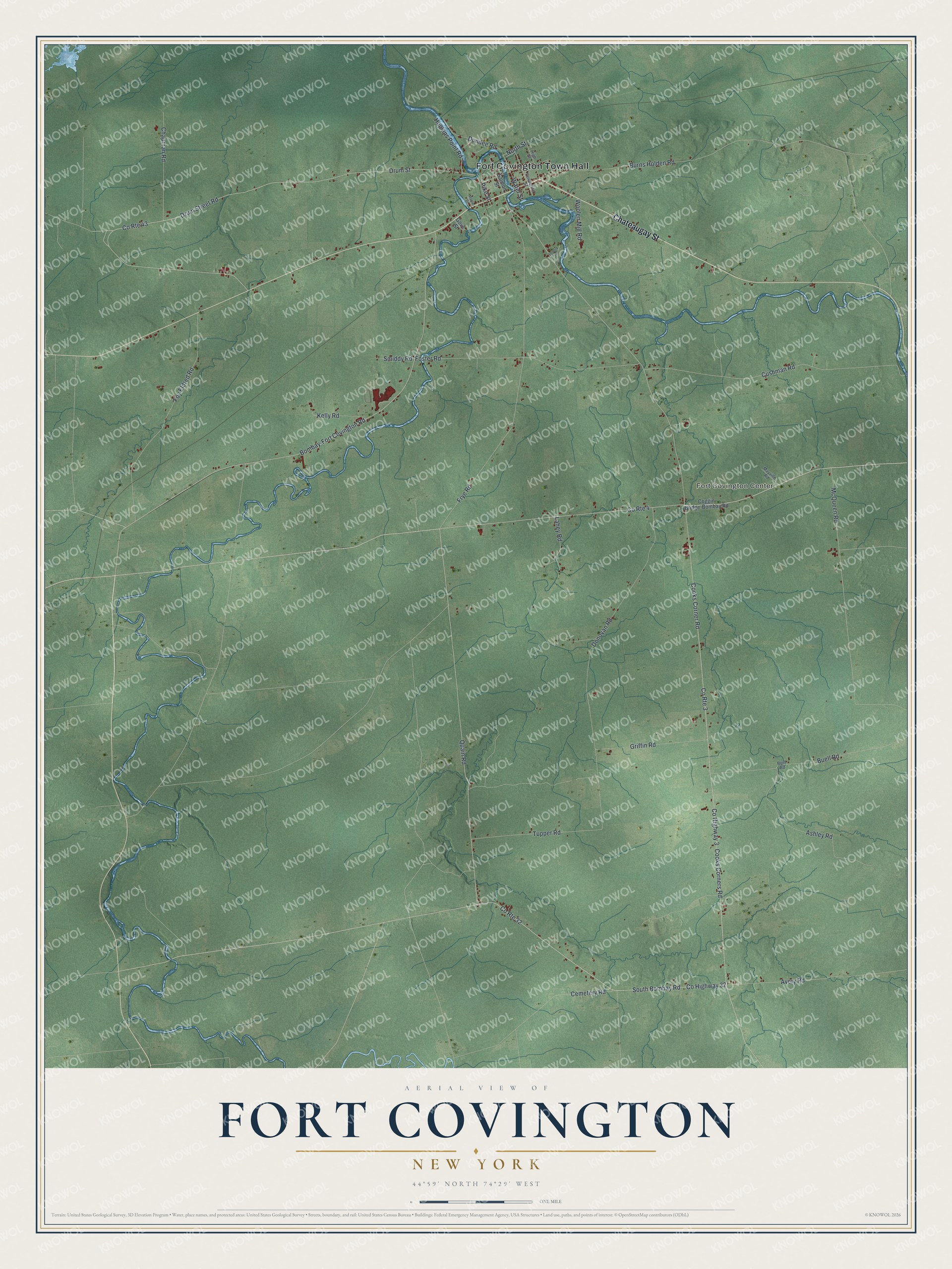 Watermarked full-map preview of Fort Covington, New York
