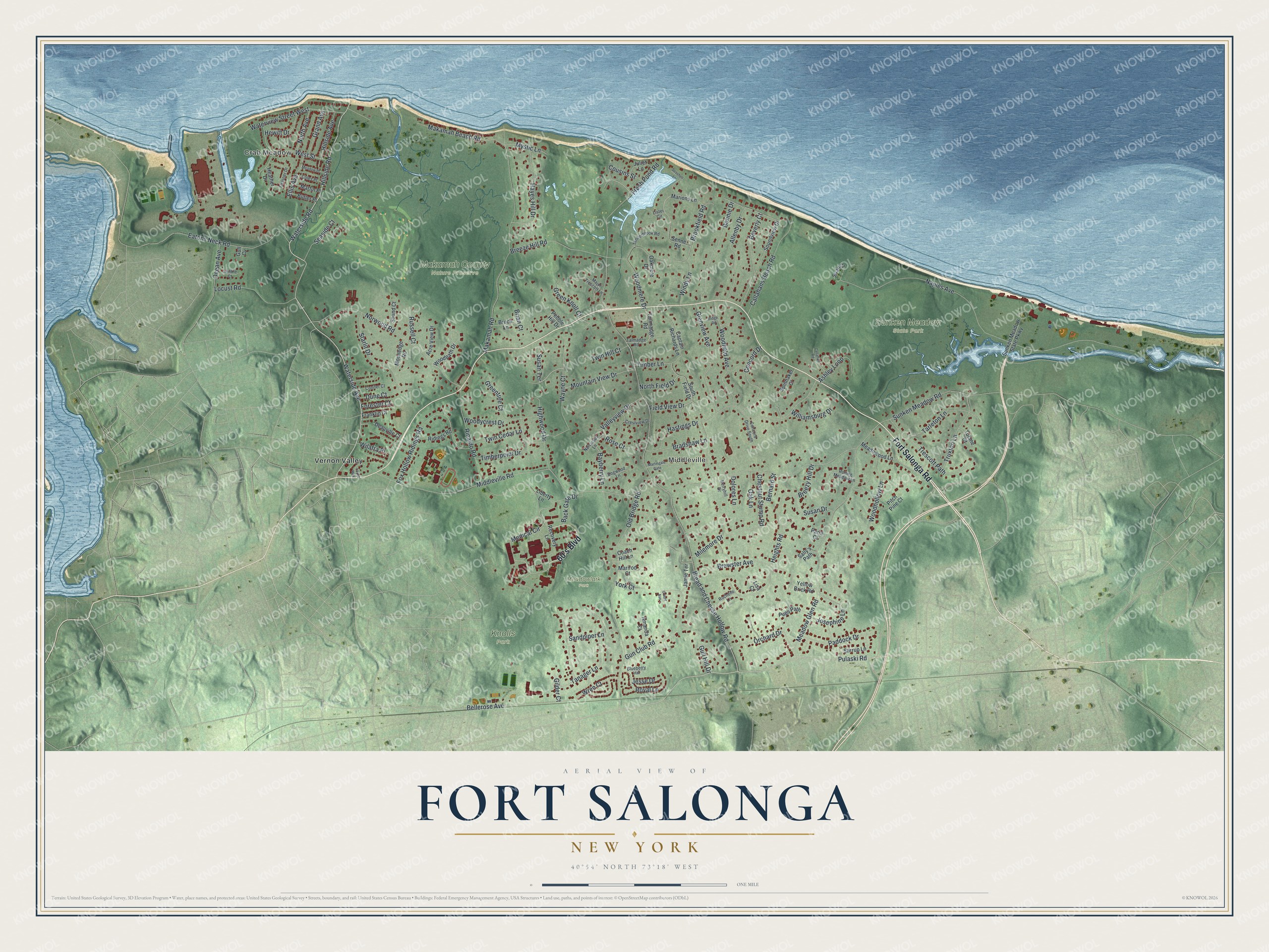 Watermarked full-map preview of Fort Salonga, New York