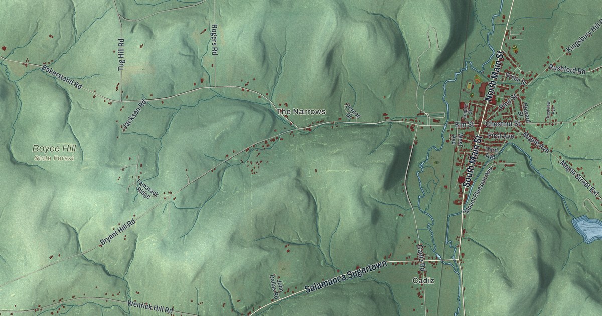 Map of Franklinville, New York