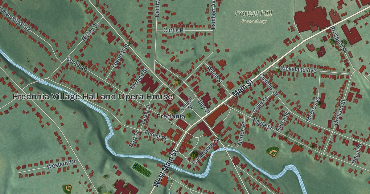 Map of Fredonia, New York