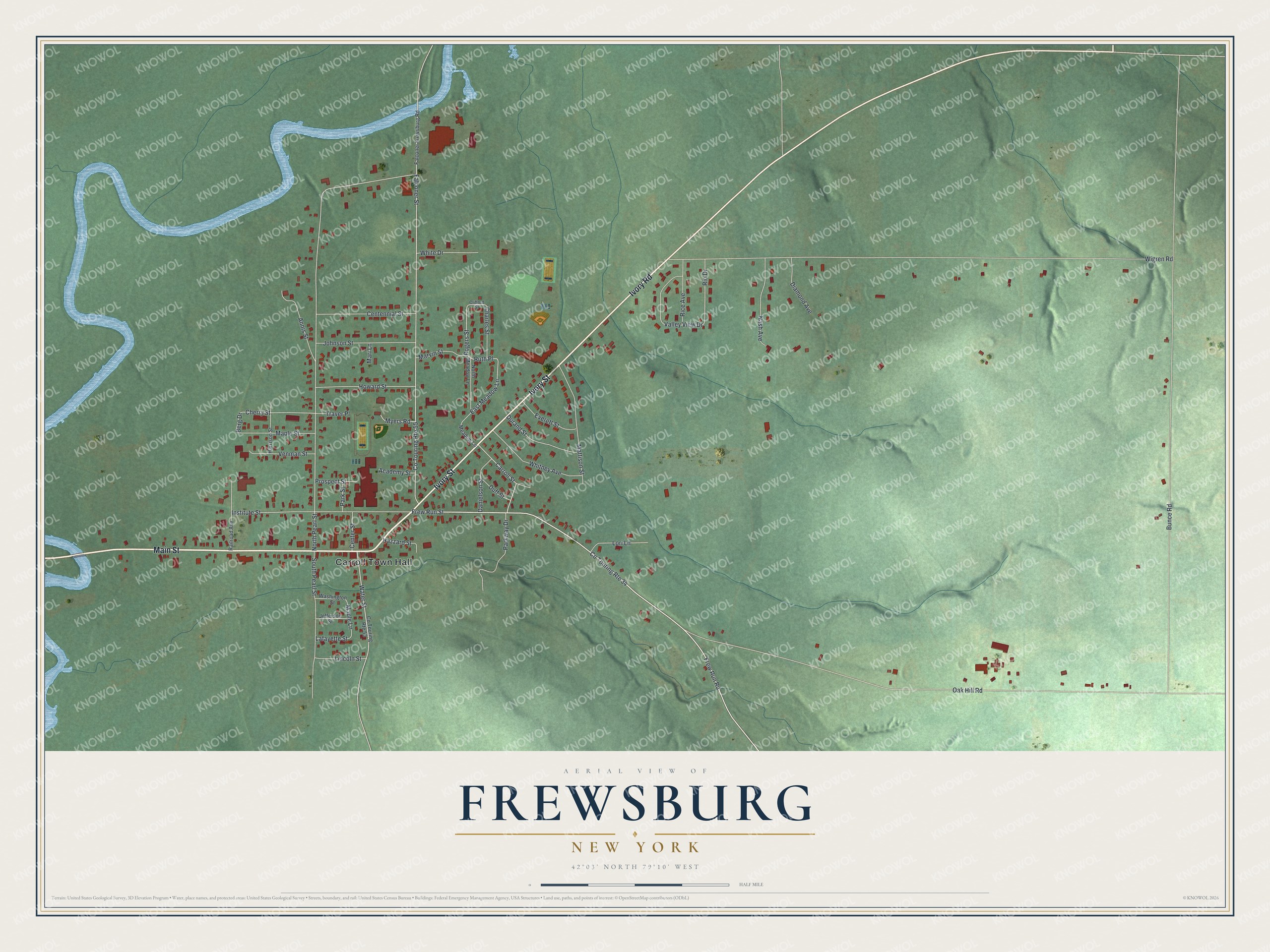 Watermarked full-map preview of Frewsburg, New York