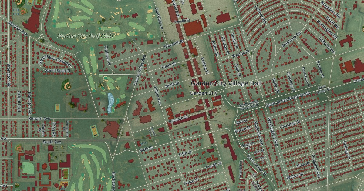 Map of Garden City, New York