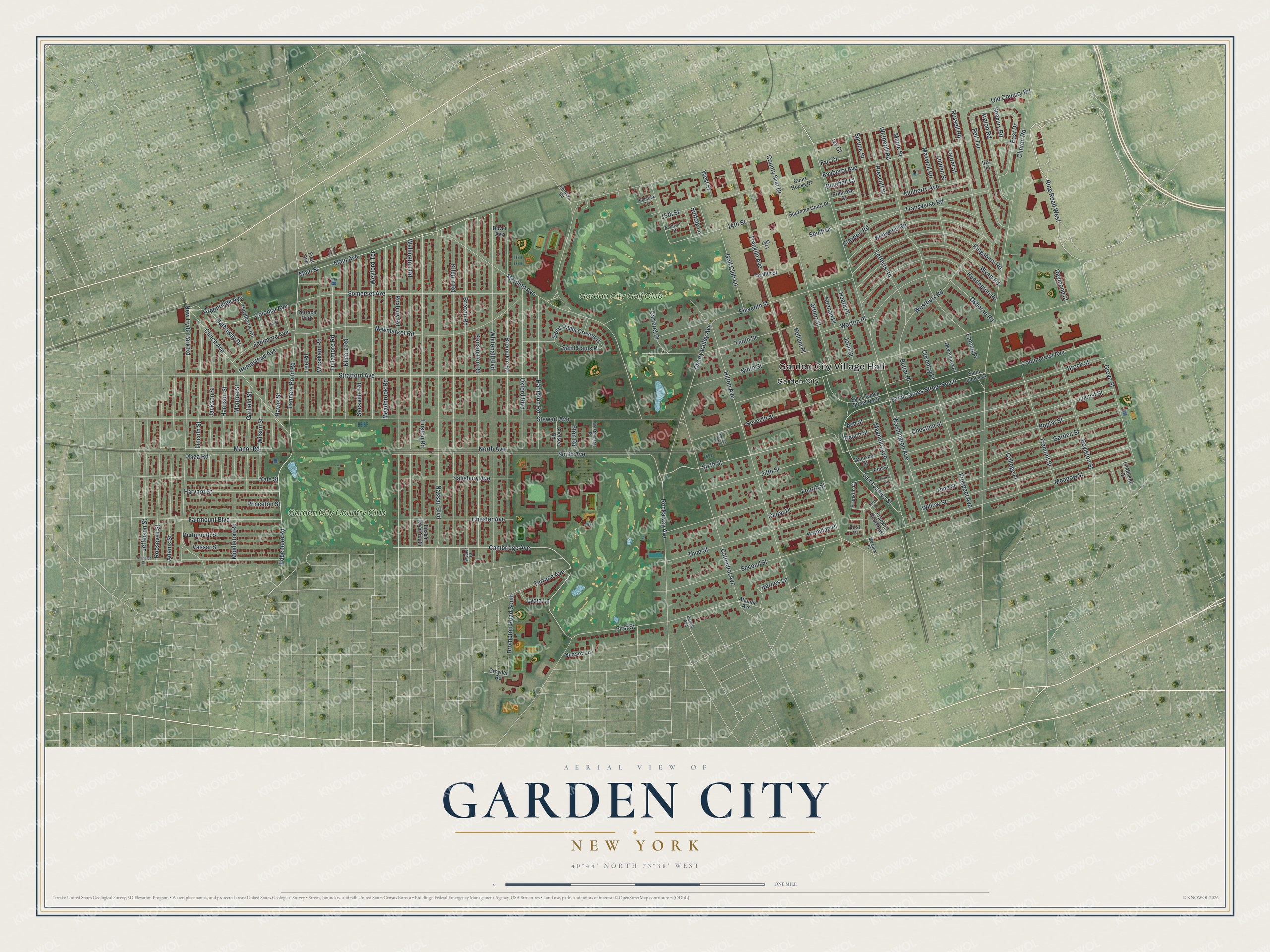 Watermarked full-map preview of Garden City, New York