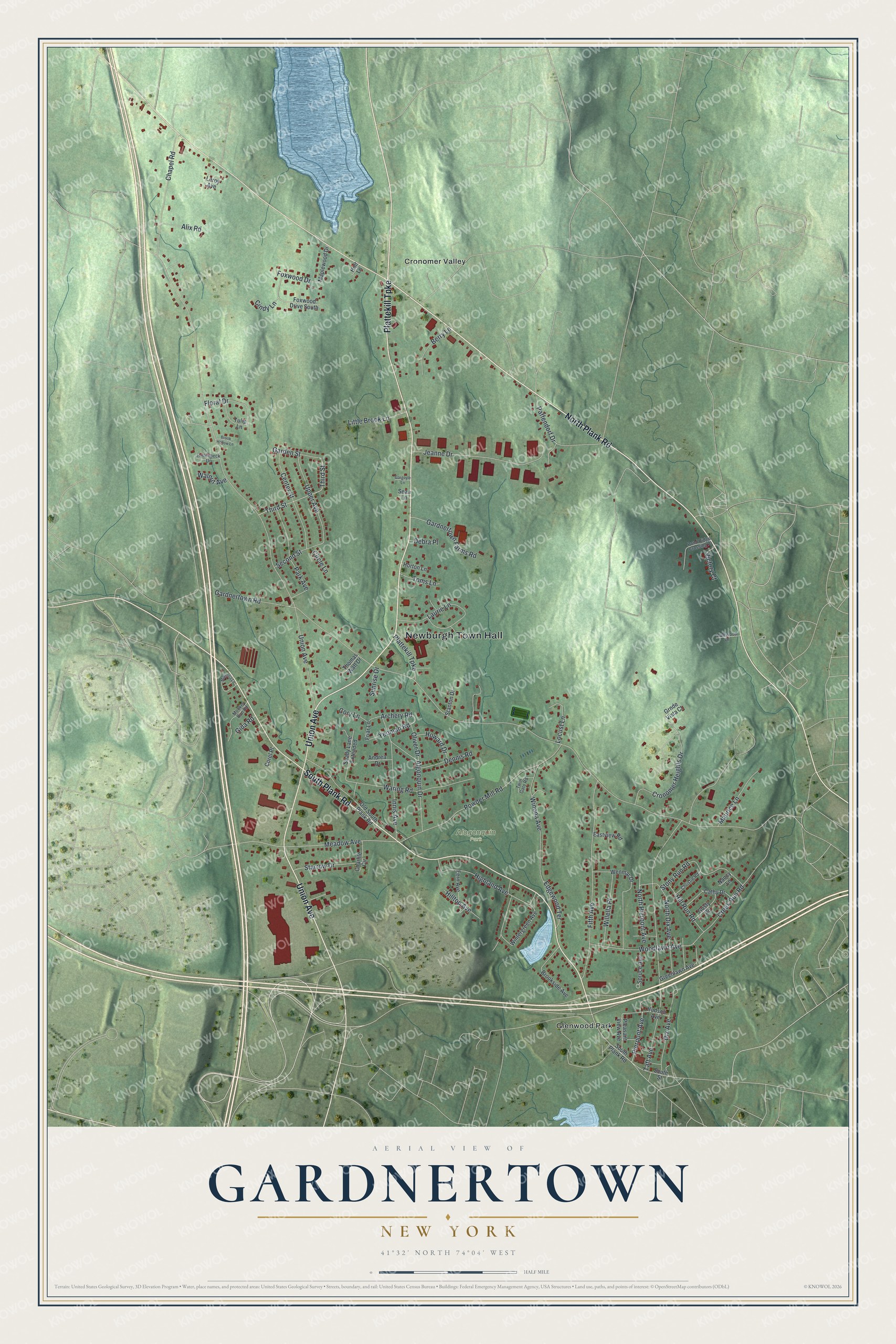 Watermarked full-map preview of Gardnertown, New York