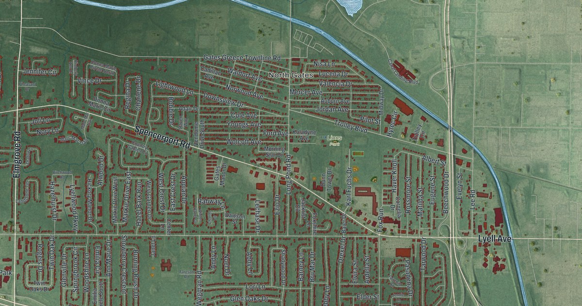 Map of Gates, New York