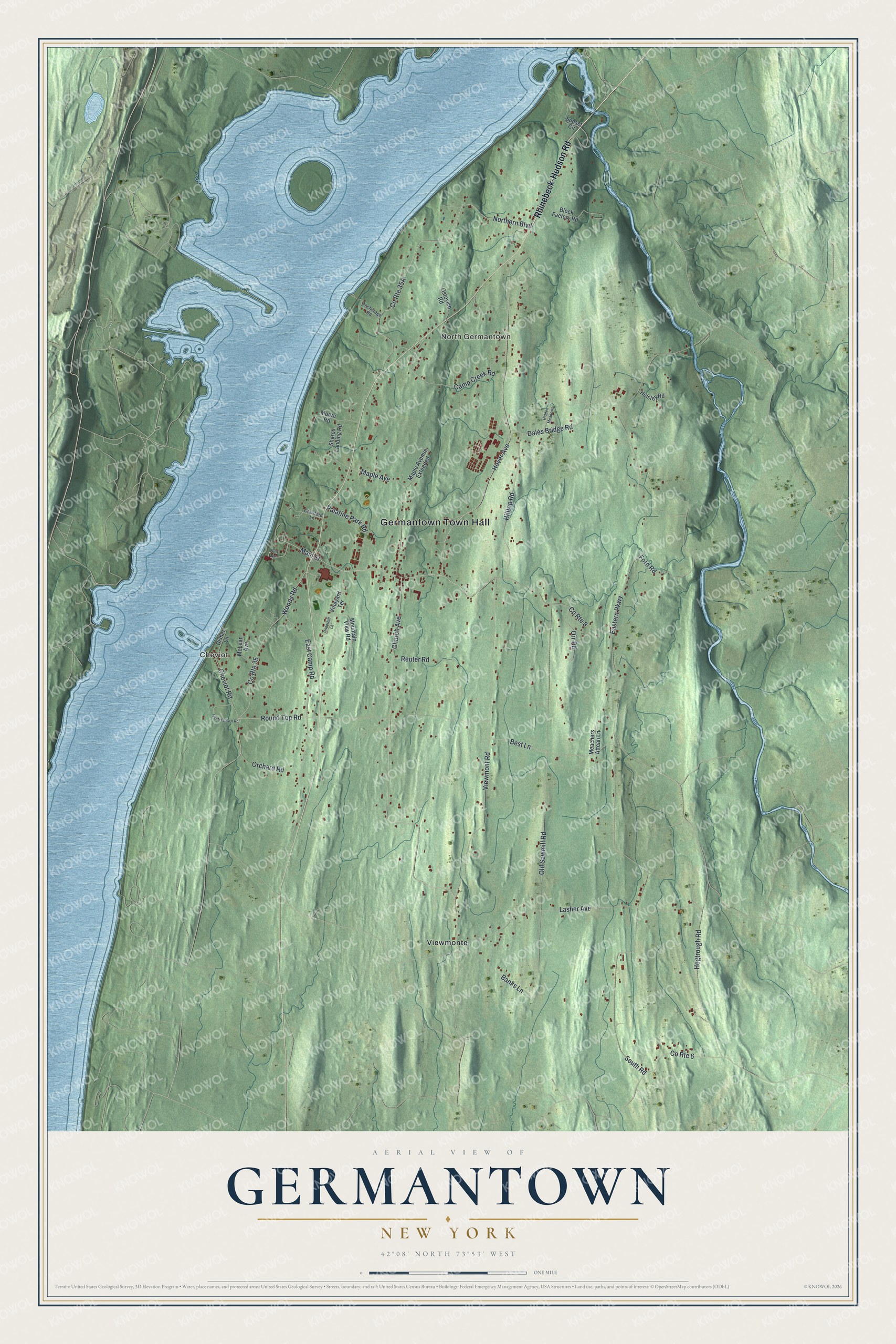 Watermarked full-map preview of Germantown, New York