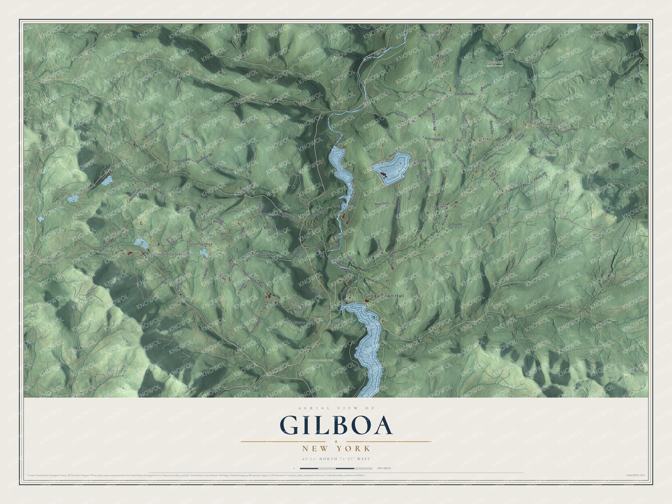 Watermarked full-map preview of Gilboa, New York