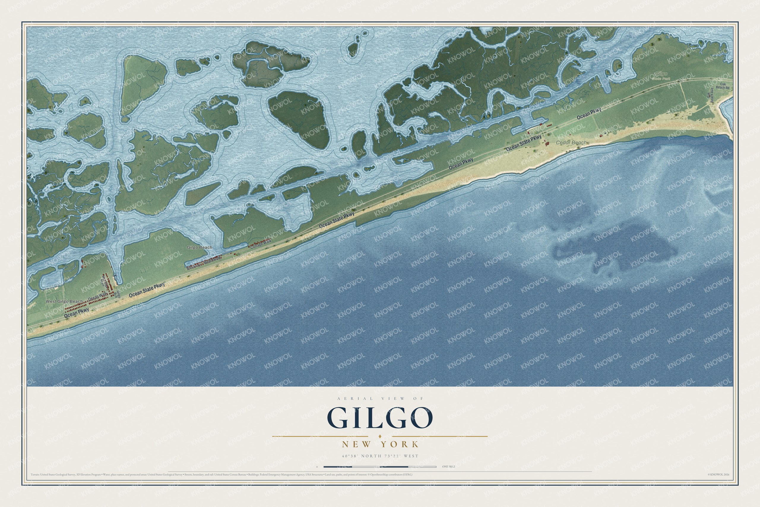 Watermarked full-map preview of Gilgo, New York