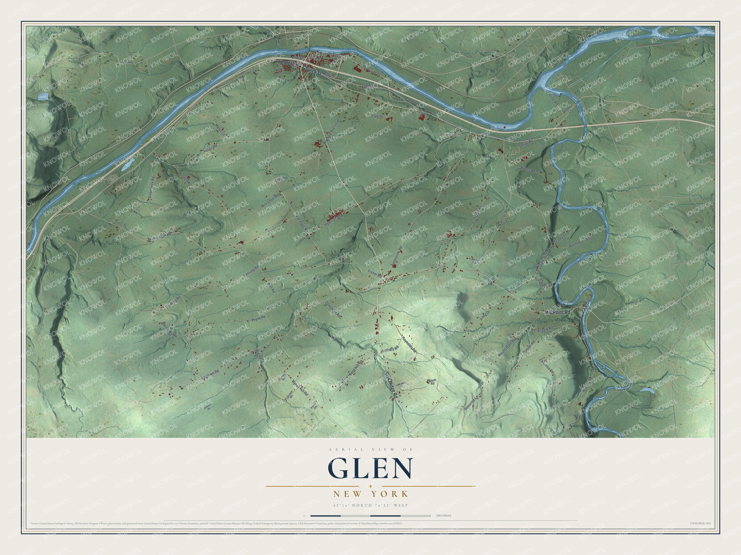 Watermarked full-map preview of Glen, New York