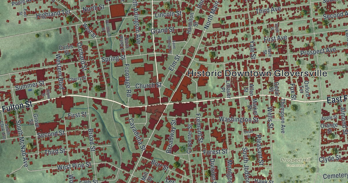 Map of Gloversville, New York