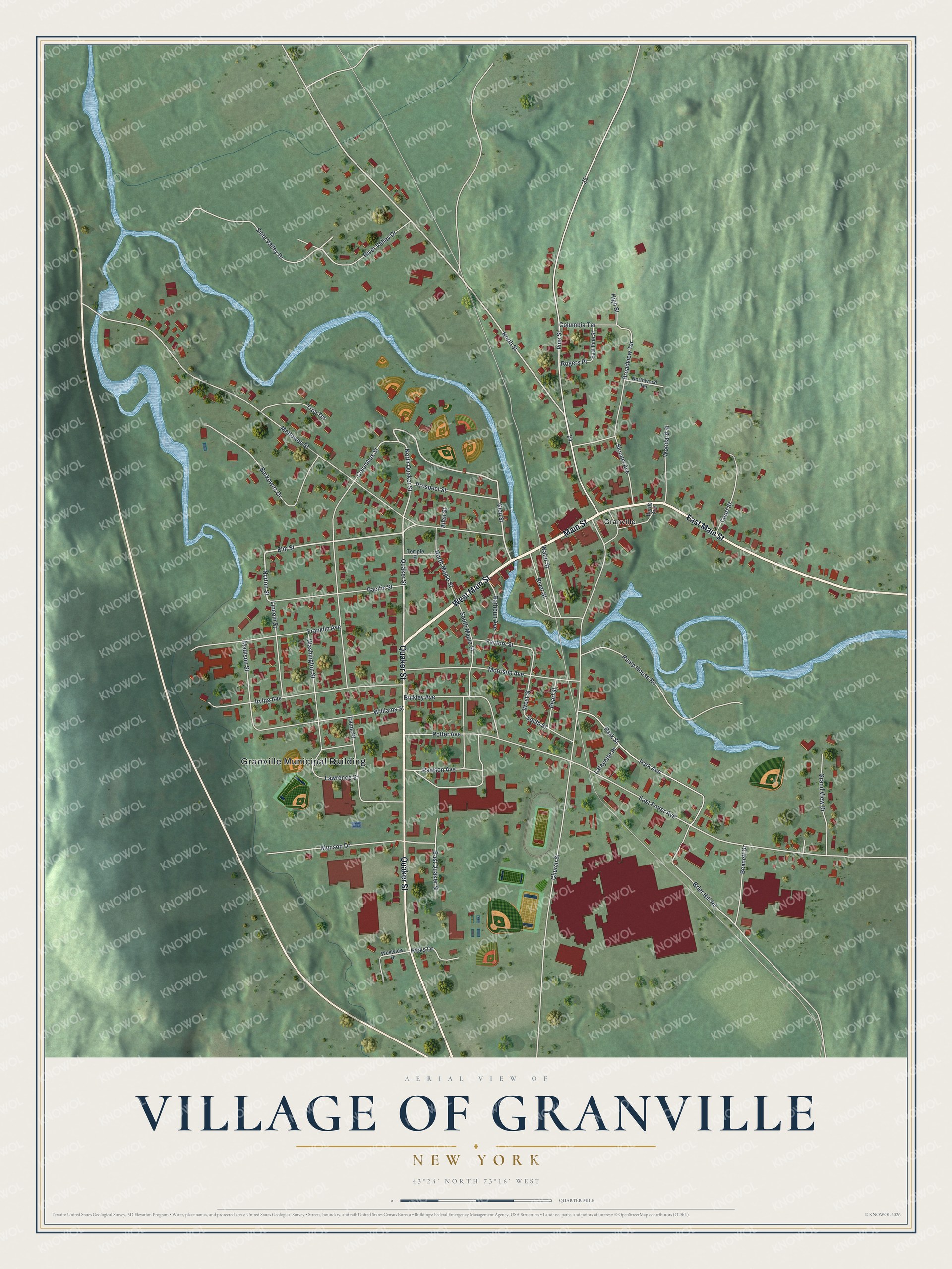 Watermarked full-map preview of Granville, New York