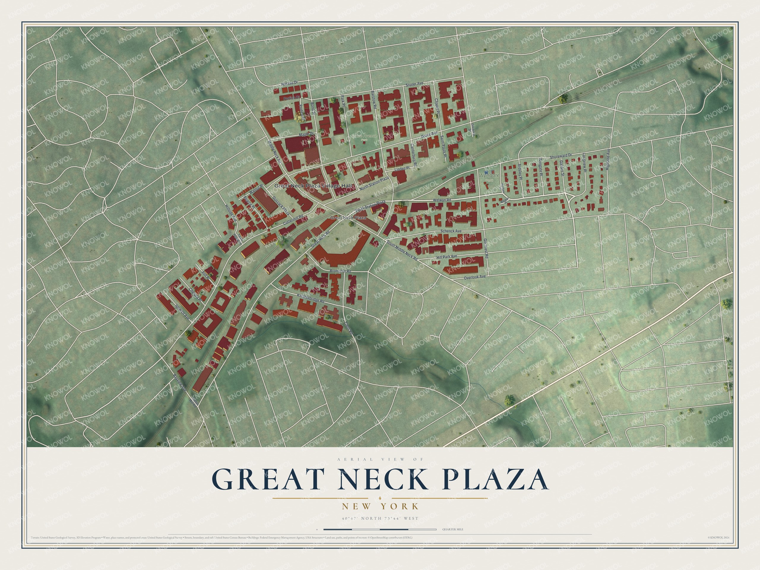 Watermarked full-map preview of Great Neck Plaza, New York