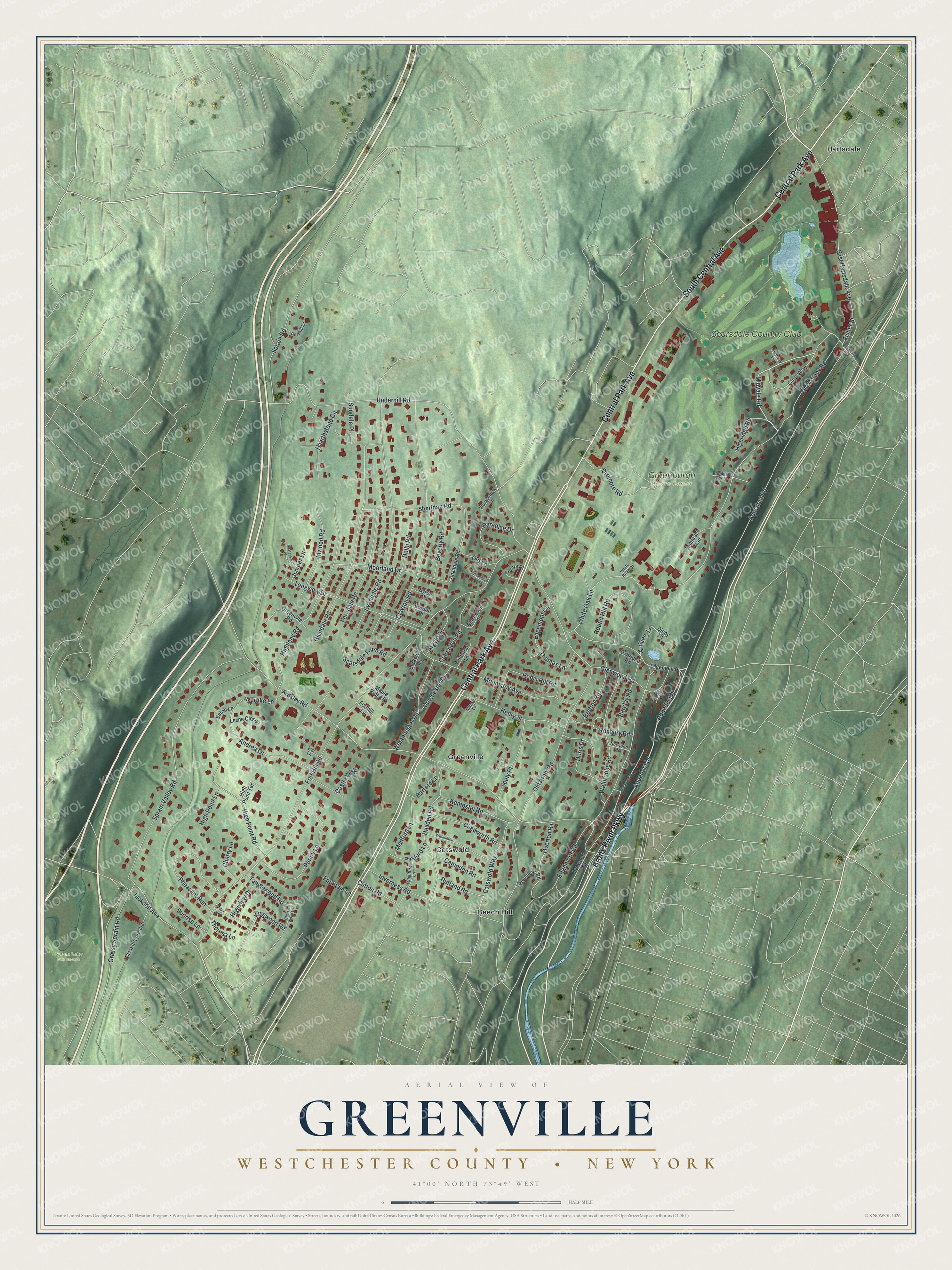 Watermarked full-map preview of Greenville, New York