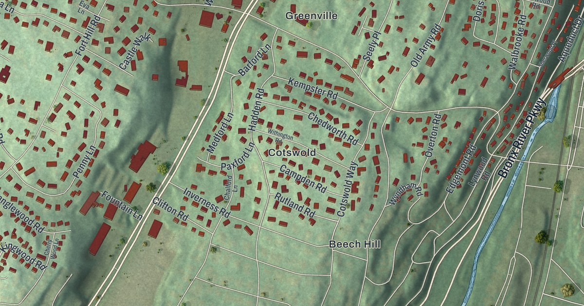 Map of Greenville, Westchester County, New York