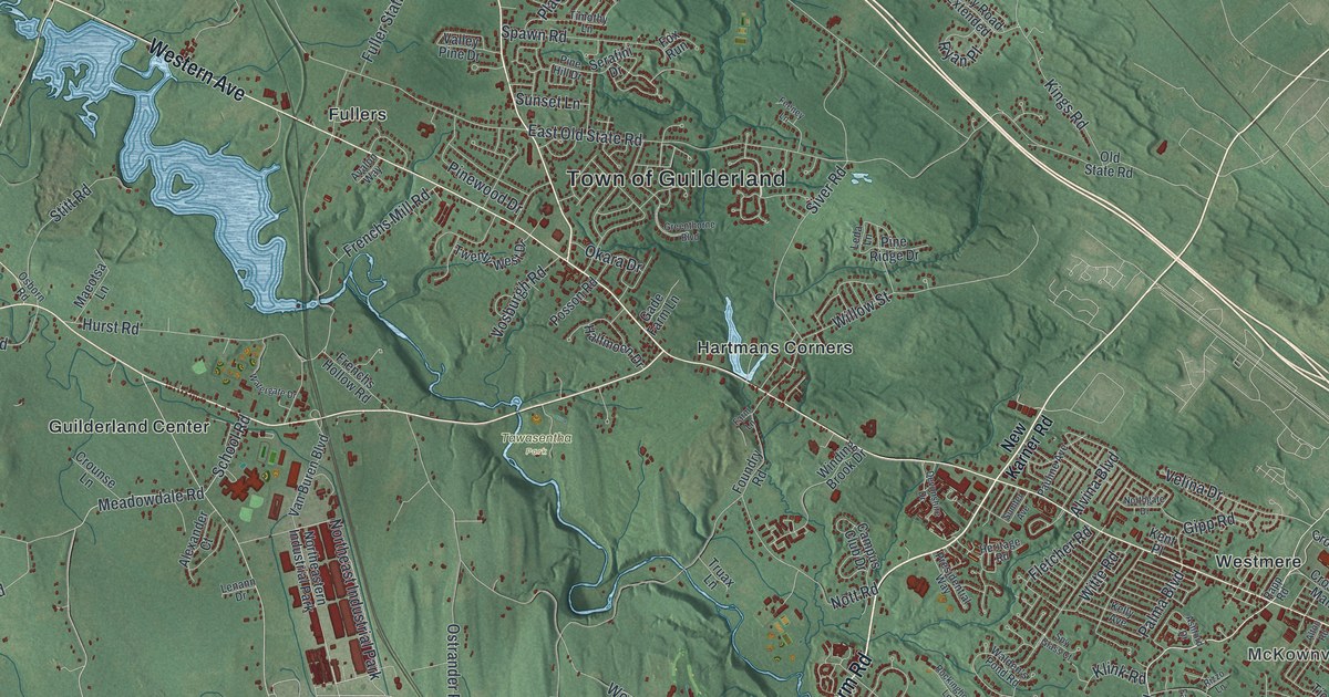 Map of Guilderland, New York