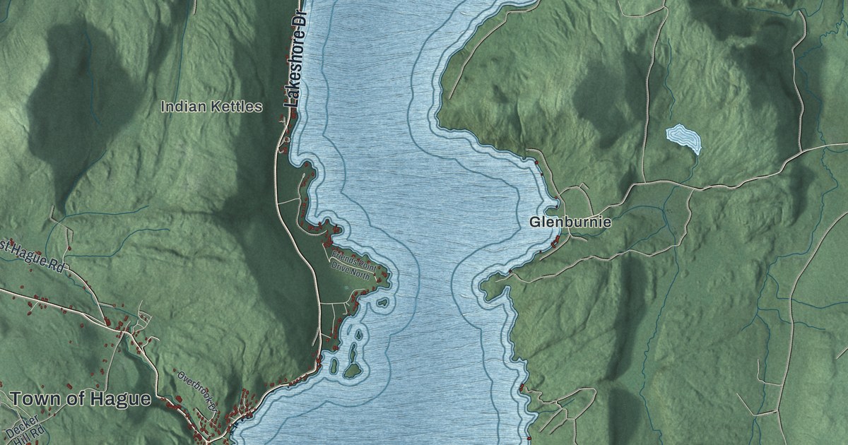 Map of Hague, New York