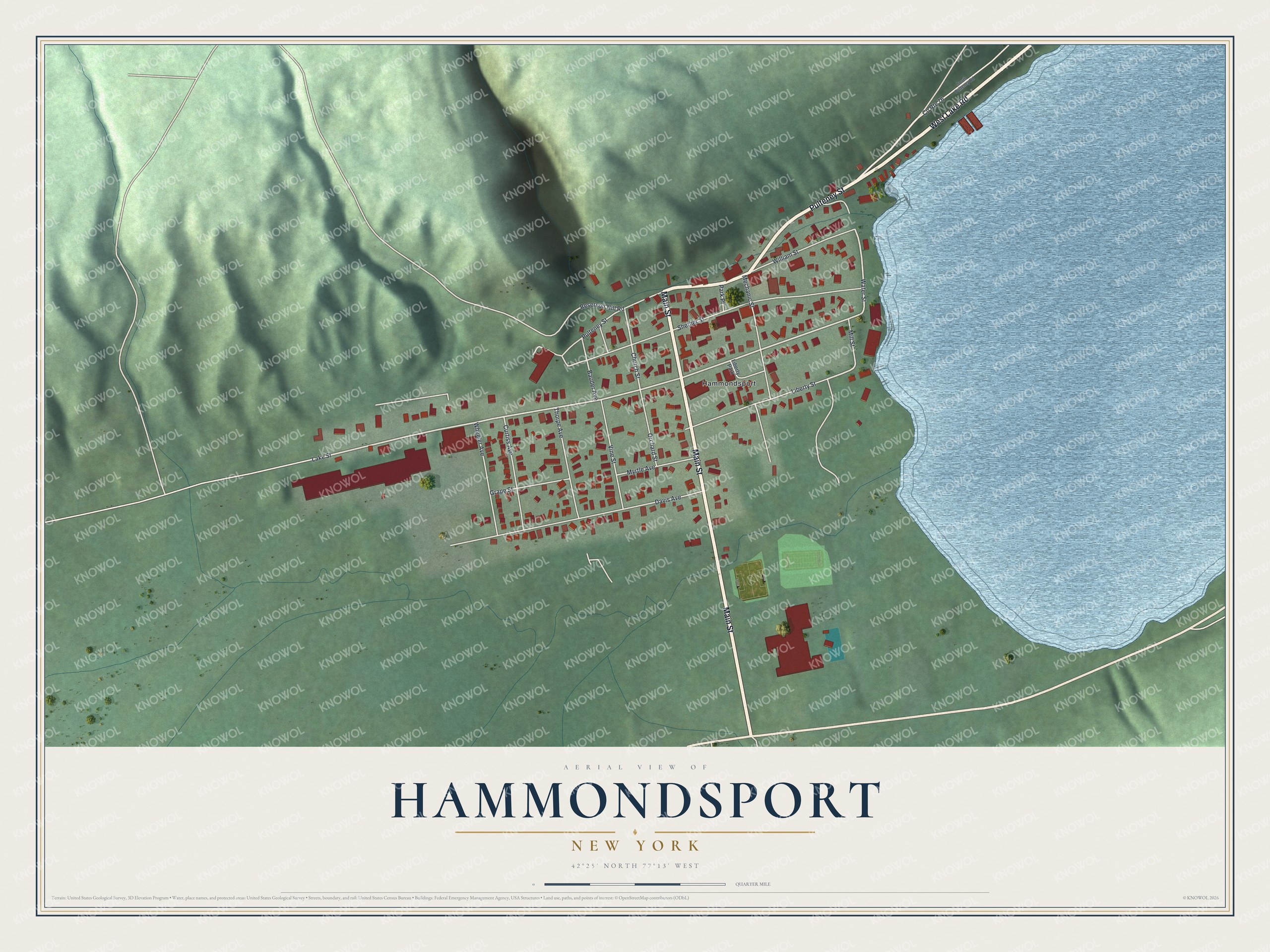 Watermarked full-map preview of Hammondsport, New York