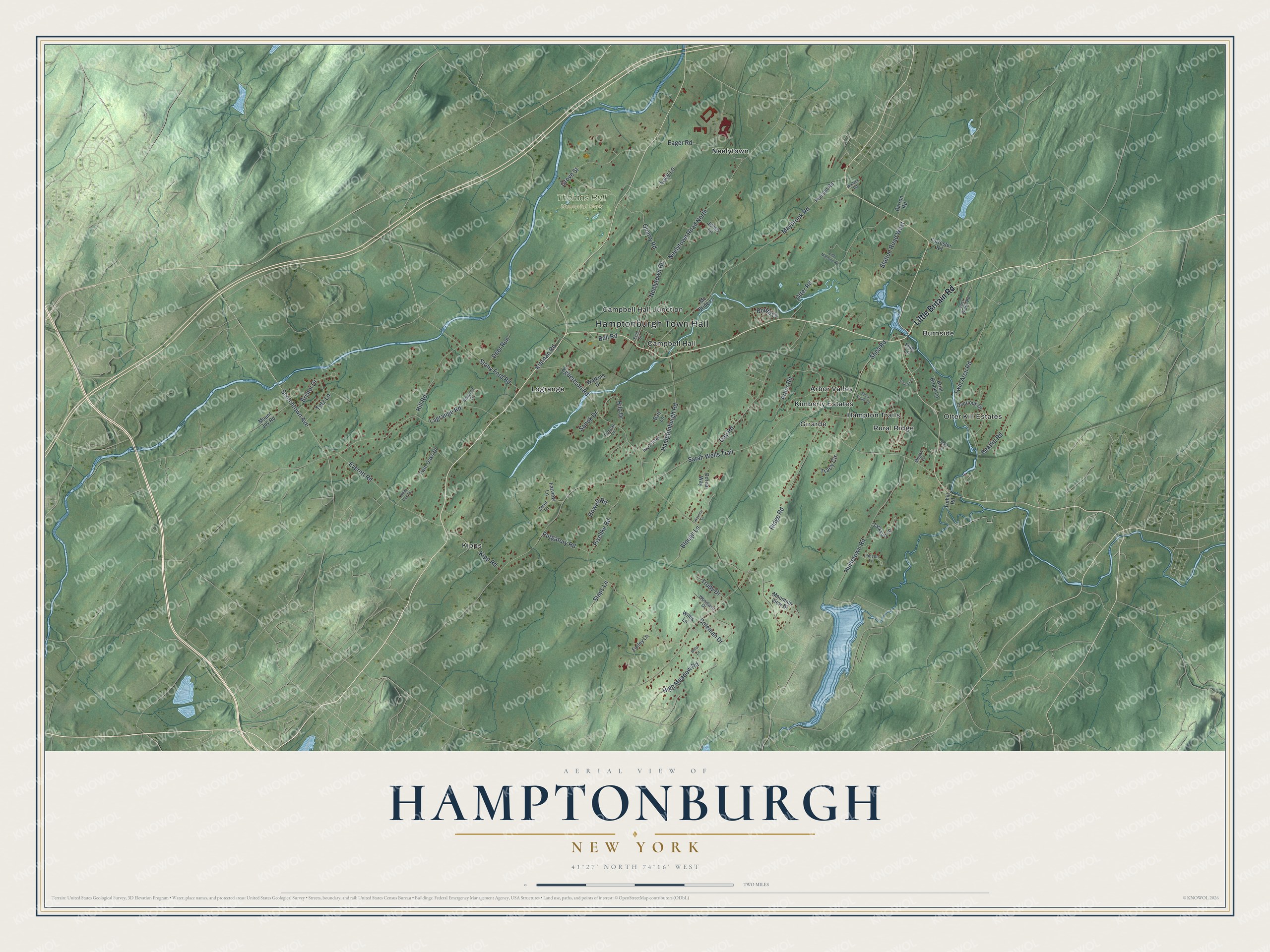 Watermarked full-map preview of Hamptonburgh, New York