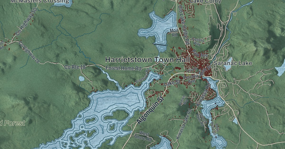 Map of Harrietstown, New York