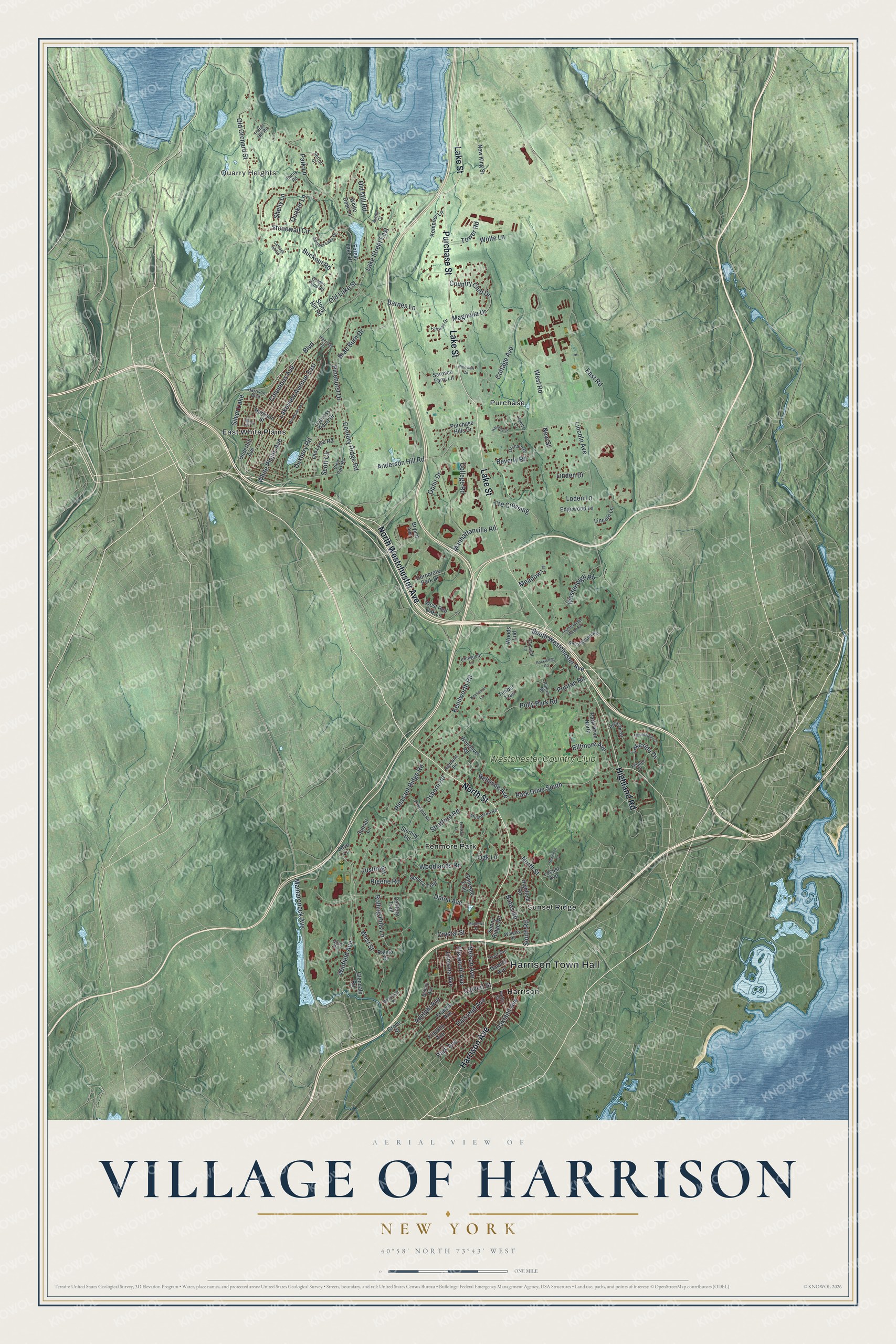 Watermarked full-map preview of Harrison, New York