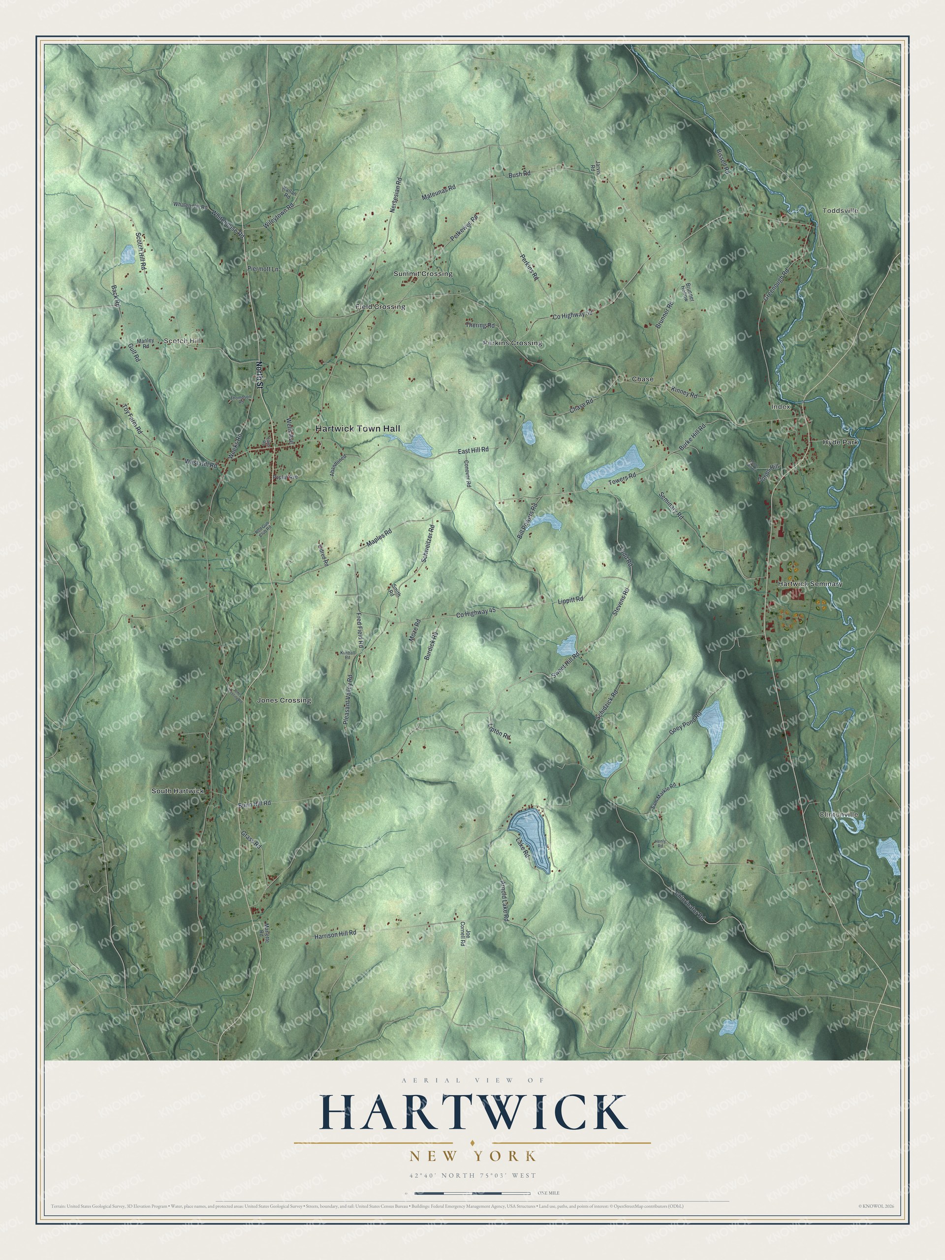 Watermarked full-map preview of Hartwick, New York