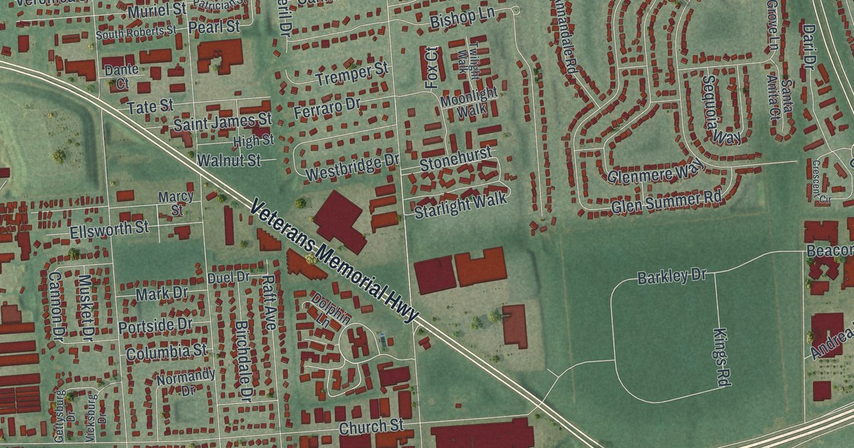 Map of Holbrook, New York
