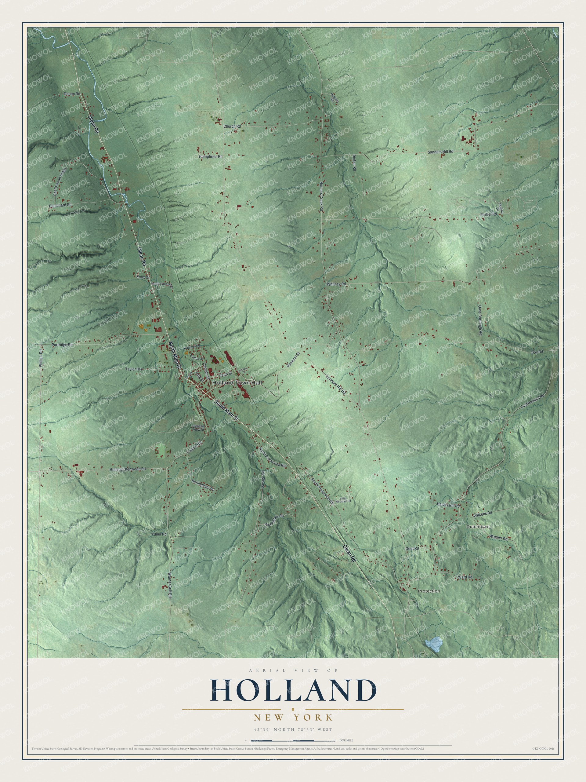 Watermarked full-map preview of Holland, New York