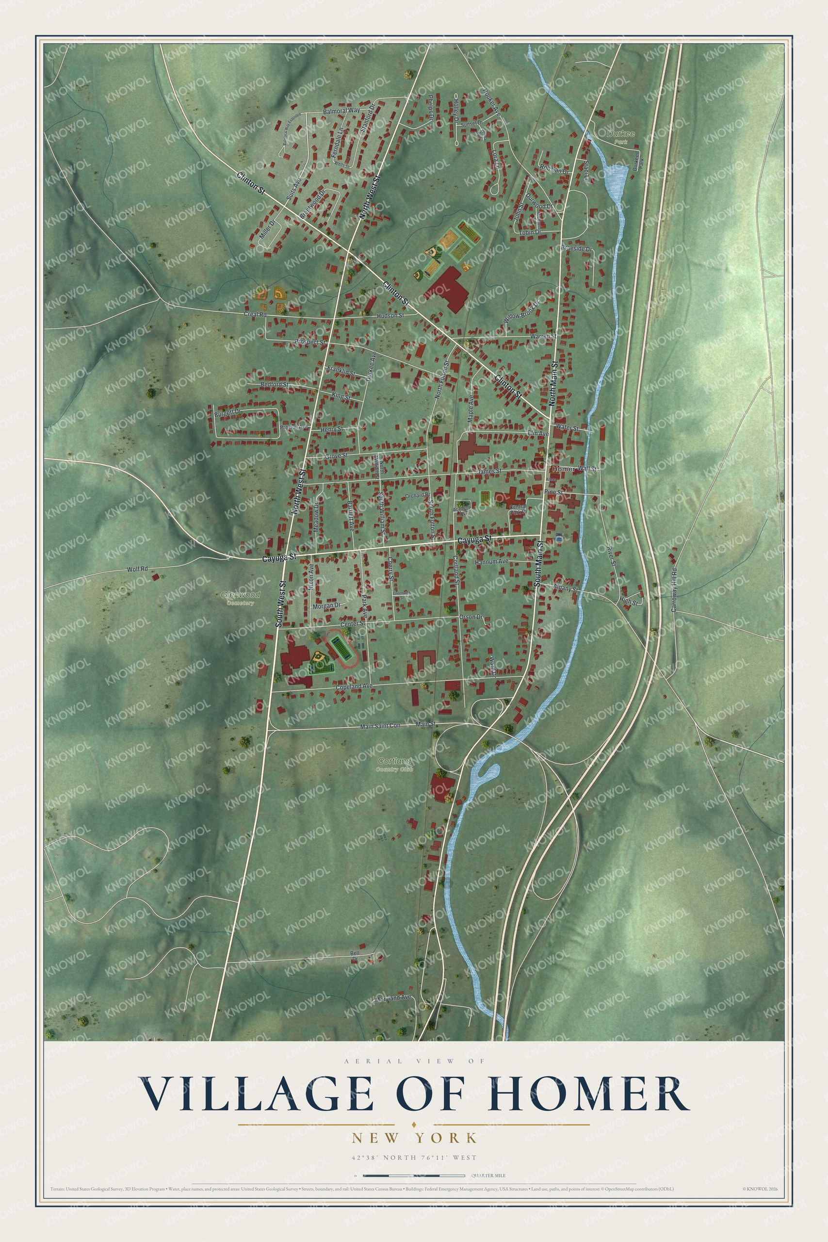 Watermarked full-map preview of Homer, New York