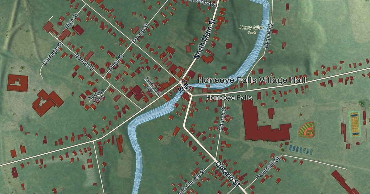 Map of Honeoye Falls, New York