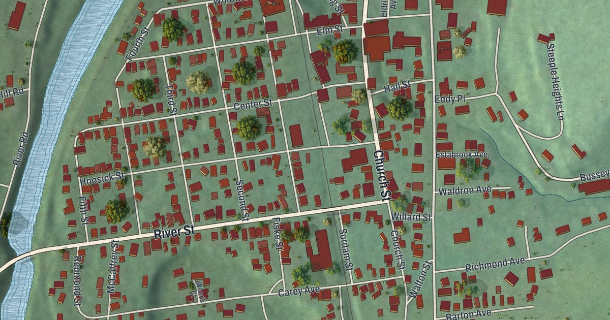 Map of Hoosick Falls, New York