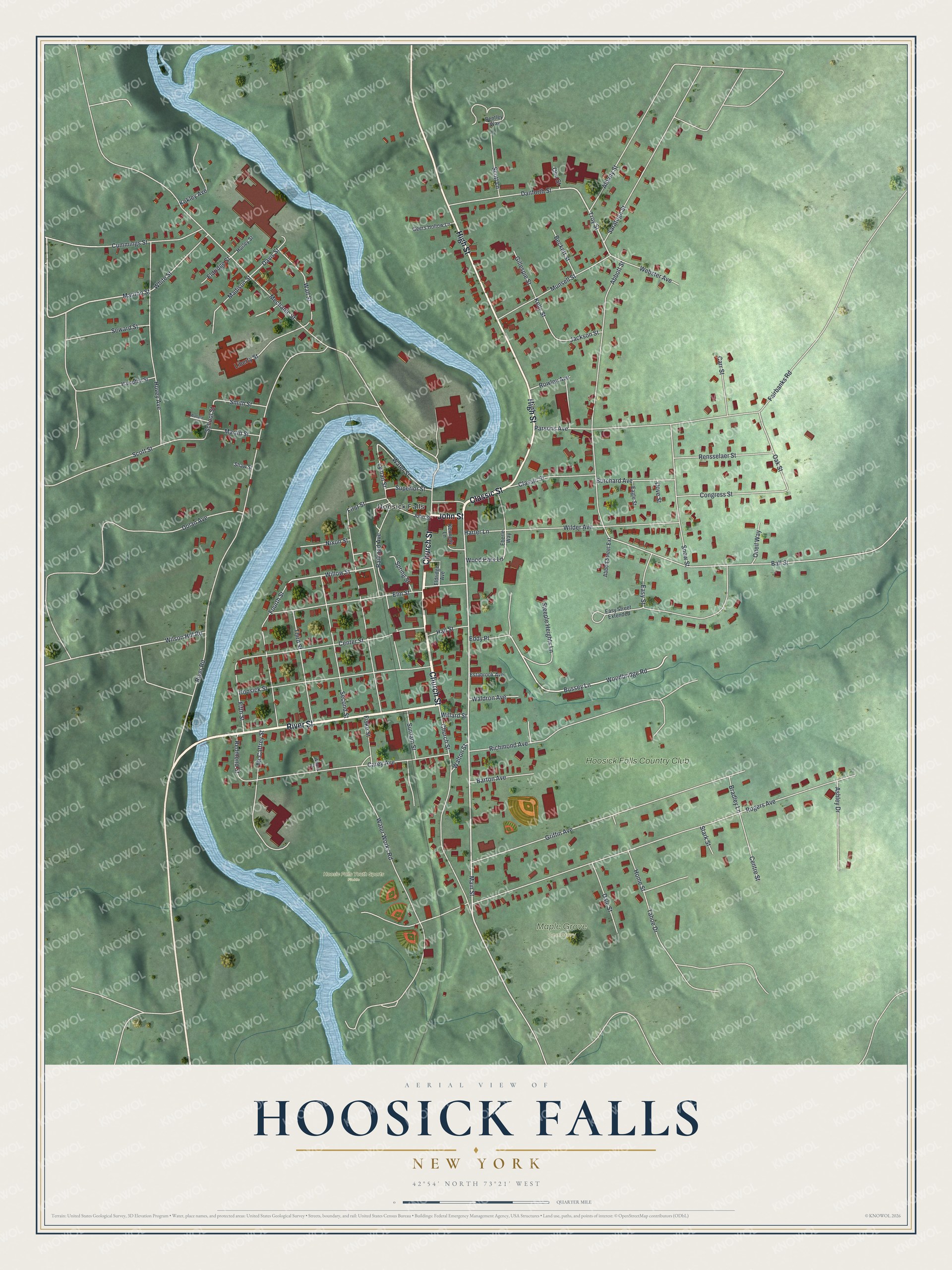 Watermarked full-map preview of Hoosick Falls, New York