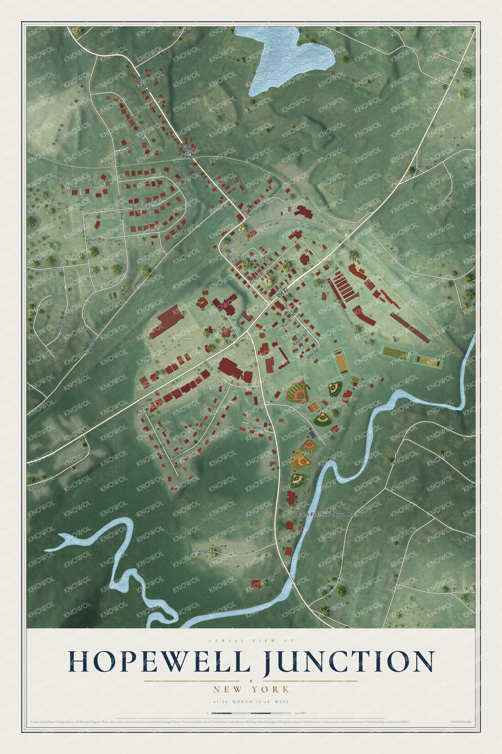 Watermarked full-map preview of Hopewell Junction, New York