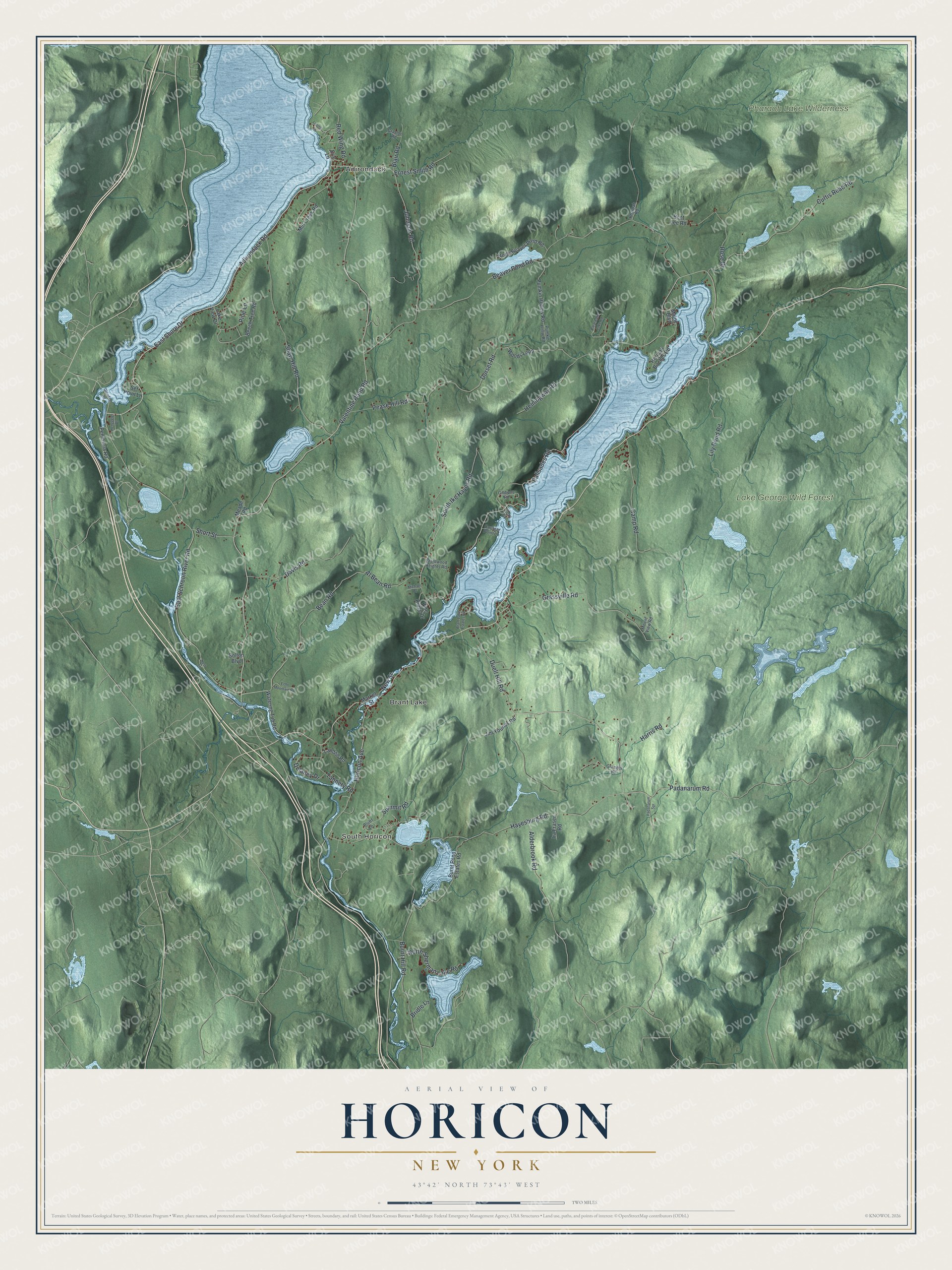 Watermarked full-map preview of Horicon, New York