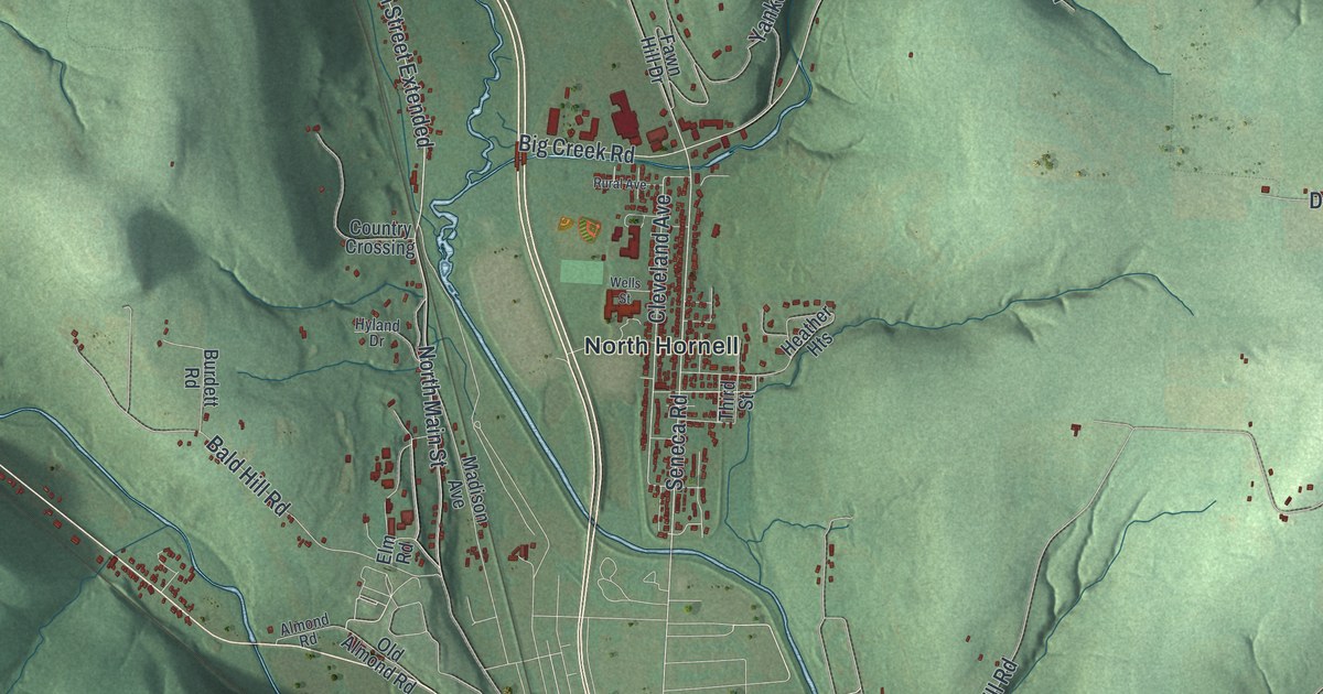 Map of Hornellsville, New York