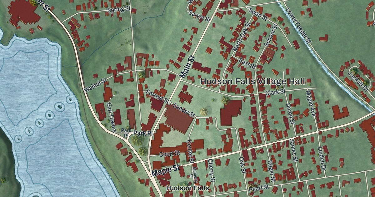 Map of Hudson Falls, New York