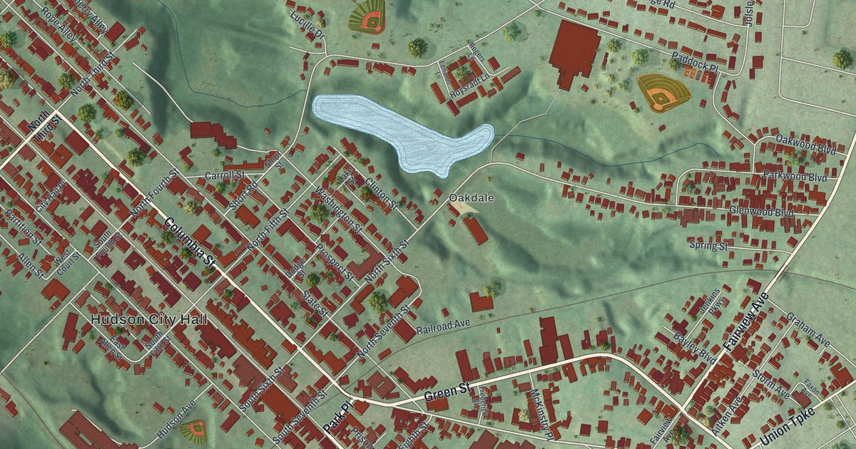 Map of Hudson, New York