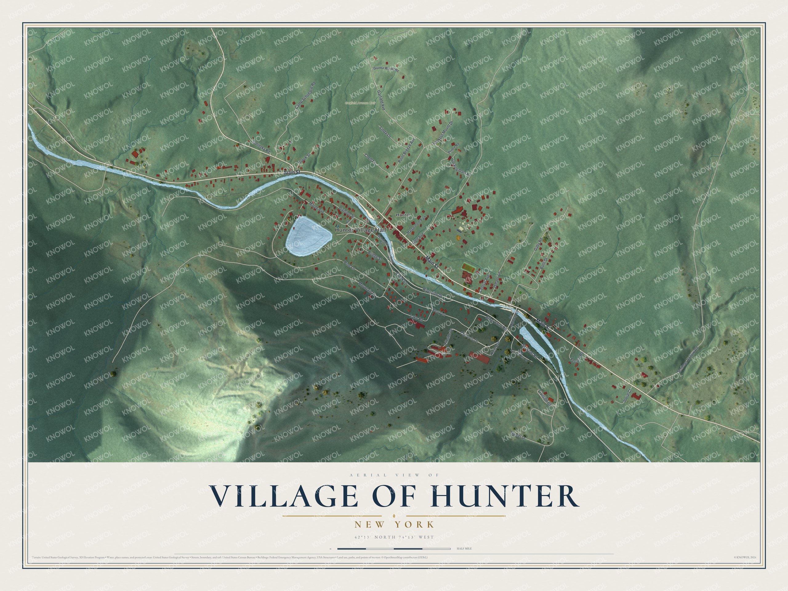Watermarked full-map preview of Hunter, New York