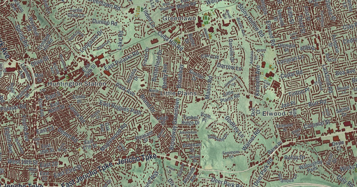 Map of Huntington, New York