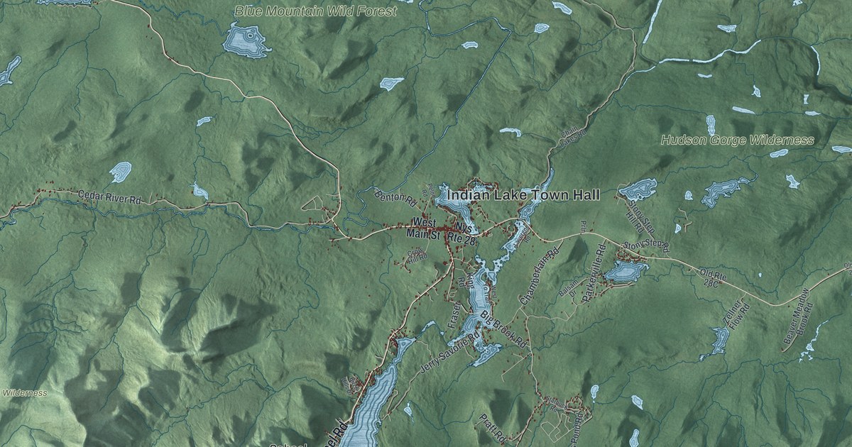 Map of Indian Lake, New York
