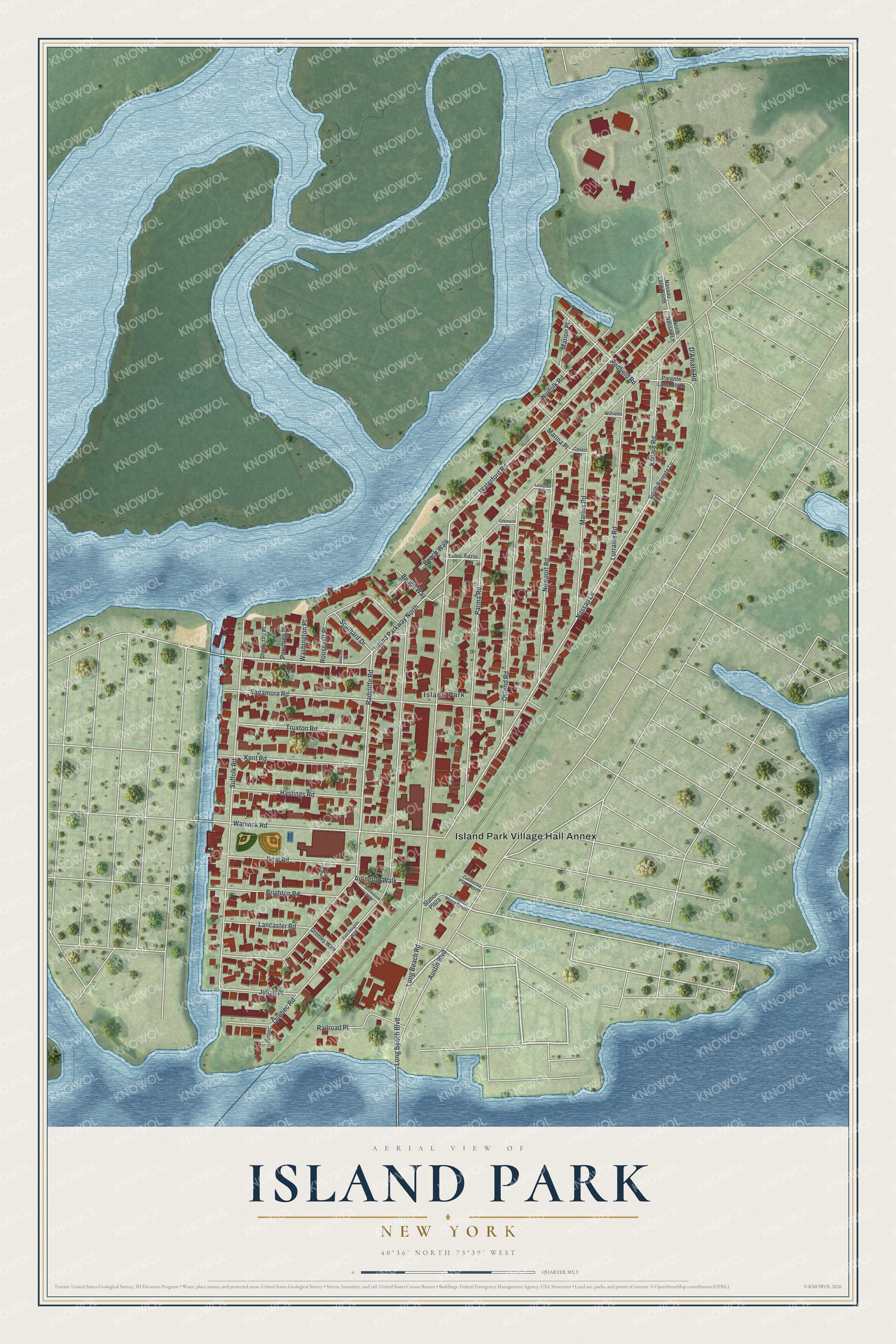 Watermarked full-map preview of Island Park, New York