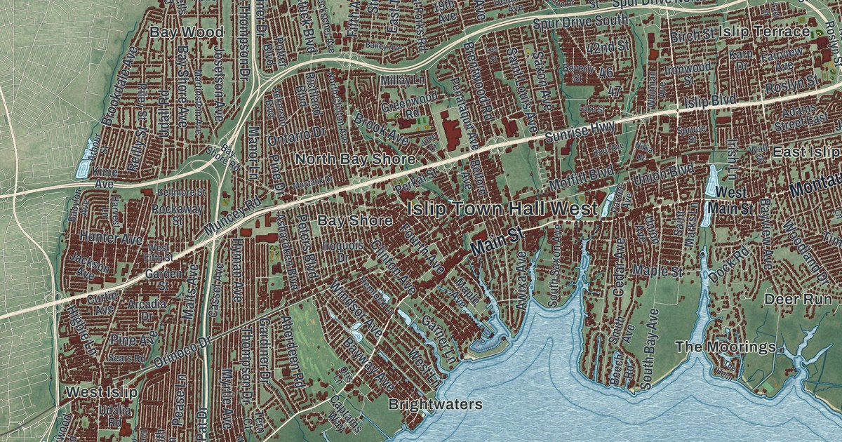 Map of Islip, New York