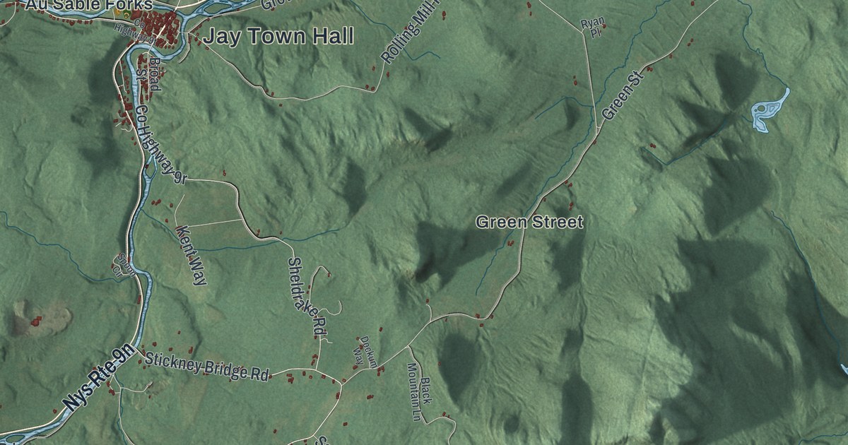 Map of Jay, New York